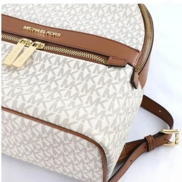 MICHAEL KORS Kenly Medium Backpack Signature Vanilla Bag - Picture 1 of 16